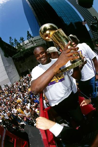 La sfilata a LA dopo il titolo del 2000, il primo di 4, di cui 3 coi Lakers e uno con gli Heat.